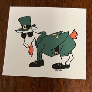 GOAT USA Green Leprechaun Goat Sticker